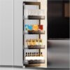 7 Tiers High Cabinet Storage Rack Narrow With Separator Strips Heavy Duty Pull Out Cabinet Organizer For Pantry Kitchen(210x330x4tier)