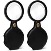 7X Pocket Magnifying Glass Set with Protective Sheath,Mini Folding Magnifier,Premium Optical Lens for Reading,Crafts,Jewelry,Kids,and Seniors Daily Use