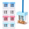 8-Pack, Assorted Colors, Manual Multi-Shape Pencil Sharpener for Triangular, Round & Hexagonal Colored Pencils - Transparent Compact Design for School, Office, Art, Travel
