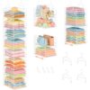 8-Tier Extended Depth Hanging Closet Organizers and Storage for Closet System, Stackable Closet Shelves with 4 Adjustable Dividers for Clothes Sweaters Purses, Wire Hanging Basket Fits Closet Laundry