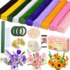800 PCS Pipe Cleaner Craft kit, Pipe Cleaner Flower Kit with Instruction,10 Color Chenille Stems, DIY Art Craft Supplies,Handmade Gifts, with Pearl, Flower stem,Tape, Stamen