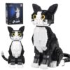 801PCS Tuxedo Cat Animal Mini Building Blocks Kit not Compatible with Lego Cats Size,Ideas DIY 3D Animals Craft Home Decor Collection,Unique Display Gift Toy for 6+ Kids and Adults