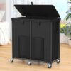 80 GAL Laundry Hamper with Lid, Rolling Laundry Basket with Wheels and Bag