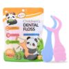 80 Mint Dental Floss Picks Children for Dental Care - Tooth Cleaning Sticks to Remove Plaque and Food Debris