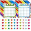 80 Pack Classroom Incentive Charts Incentive Reward Chart for Students Behavior Reward Charts with 2400 Star Stickers Students Chore Sticker Chart for Teacher Classroom Home School Supplies, 2 Designs