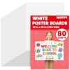 80 Sheets Poster Board, 22in x 28in White Poster Board, 250gsm Thickness Poster Paper, Poster Boards Paper Bulk for Craft, Drawing, DIY Project, Presentations, Display, Sign