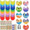 80UncleKimby 60Sets Summer Felt Visor Hats Crafts Kits Bulk, DIY Beach Sun Visor Hat Activities with Stickers for Hawaiian, Luau, Under the Sea Party Supplies