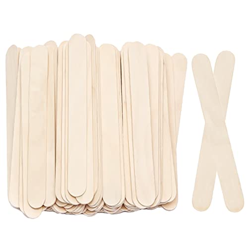 8”100Pcs KTOJOY Jumbo Wooden Craft Sticks Wooden Popsicle Craft Sticks Stick Treat Sticks Ice Pop Sticks for DIY Crafts,Home Art Projects, Classroom Art Supplies