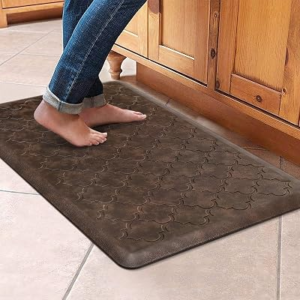 WISELIFE Kitchen Mat Cushioned Anti Fatigue Floor Mat,17.3″x28″, Thick Non Slip Waterproof Kitchen Rugs and Mats,Heavy Duty Foam Standing Mat for Kitchen,Floor,Home,Desk,Sink, Brown