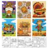 8 * 10 inch Thanksgiving Pre Drawn Cnavas for Adults Fall Pre-Printed Canvas for Ladies Sip and Paint Party Favor, Pre Sketched Canvases for Painting for Adults