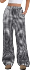 ANRABESS Striped Gingham Pants