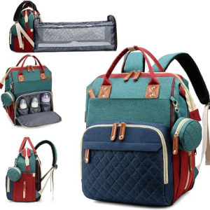 Awanhe Diaper Bag, Backpack with Changing Station, Waterproof Baby Bag for Boys & Girls, USB Charging Port for Parents, Travel Backpack Baby Essentials & Lovely Baby Shower Gifts, RGB