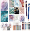 Qilery 30 Set Employee Appreciation Gifts Set Bulk Include Mini Notebook, Ballpoint Pen, Leather Bookmark, Drawstring Pocket Thank You for Being Awesome Gift for Teacher Staff Volunteer Coworker