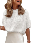 ANRABESS Short Sleeve Crewneck Sweater