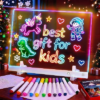 Led Drawing Board with 13 Light Effects, 17″ Rechargeable Glow Doodle LED Note Board with Colors, Neon Light Up Drawing Tablet Gifts for Kids for Education Birthday Christmas Gift Ideas