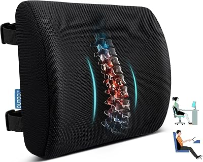 Lumbar Support Pillow for Office Chair, Office Home Essentials,Gifts for Mom,Dad, Back Support Pillow for Car, Chair Cushions,Back Pain Relief Improve Posture,Mesh Cover Double Adjustable Straps