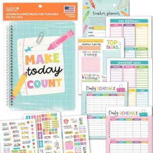 Hadley Designs Teacher Planner 2026-2027 Academic Year – Undated Teacher Lesson Planner Book for Teachers, Homeschool Planners 2026-2027, First Year Teachers Must Haves, Back to School Teaching Gifts
