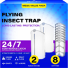 BuggyBands Flying Insect Trap, Fruit Fly Trap Plug in Indoor Bug Catcher with 8 Refill for Gnats, Moths, House & Fruit Flies – Refill Compatible with ZevoM364A/Max (2 Devices + 8 Refills)