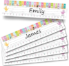 Hadley Designs Desk Name Tags for Classroom –25 Student Name Tags for Desks, 13×3 Name Plates for Classroom Decor, Teacher Supplies, Pastel Nametags, 1st-3rd Grade Kindergarten Preschool Must Haves