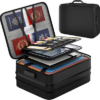 Nacial 5200℉ Fireproof Document Box with Lock, Expandable Document Organizer, Heat Insulated Fireproof Waterproof Box for File Storage, ﻿Portable Sturdy Handle for Important Documents Home Travel