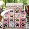 SANOCAY Dog Paw Quilt Set