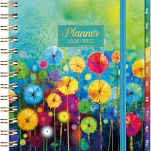 Lemome Planner 2026-2027 Office & Home, Thick Paper, July 2026-June 2027 Monthly Tabs, Elastic Closure, Academic Calendar Month View Agenda Book Organizer for School Teacher/Student – Green 6.4″ x 8.5″