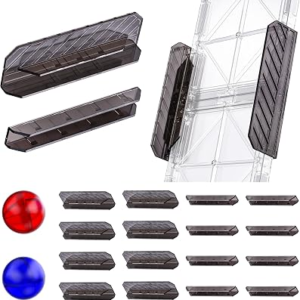Magnetic Tiles Rail Pack 18-Pieces Magnetic Rail Clamps with Marble Run