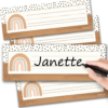 Hadley Designs Desk Name Tags for Classroom – 25 Student Desk Name Plates for Classroom Decor, 9×3 Boho Nametags Cubby Labels Teacher Supplies, 1st 2nd 3rd Grade Kindergarten Preschool Must Haves