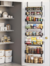 NQW 8-Tier Over Door Pantry Organizer,Heavy Duty Adjustable Metal Shelf for Pantry, Black