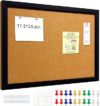 Felt Cork Board for Wall Decor, 24″ x 18″ Framed Bulletin Board for Office & Home, Decorative Pin Board with Durable Cork Surface for Notes, Photos & Reminders