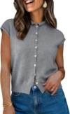 UNCLECAT Womens Cap Sleeve Sweater Vest
