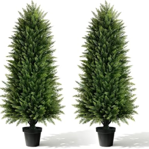 MAVIS’S DIARY 2 Packs 4Ft Artificial Cedar Topiary Trees