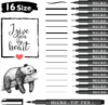 Vanstek 16 Pack Hand Lettering Pens, Calligraphy Pens Markers, Black Ink for Beginners Writing, Lettering, Journaling, Art Drawing, Signature, Illustrations and Office School Supplies