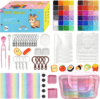 MOOB 26,000 Pcs 2.6mm Mini Fuse Beads, 48 Colors Melty Beads Kit with 4 Pegboards, 2 Shiny Ironing Sheets, 1 Tweezers & 1 Pink Storage Bag, Arts and Crafts for Kids