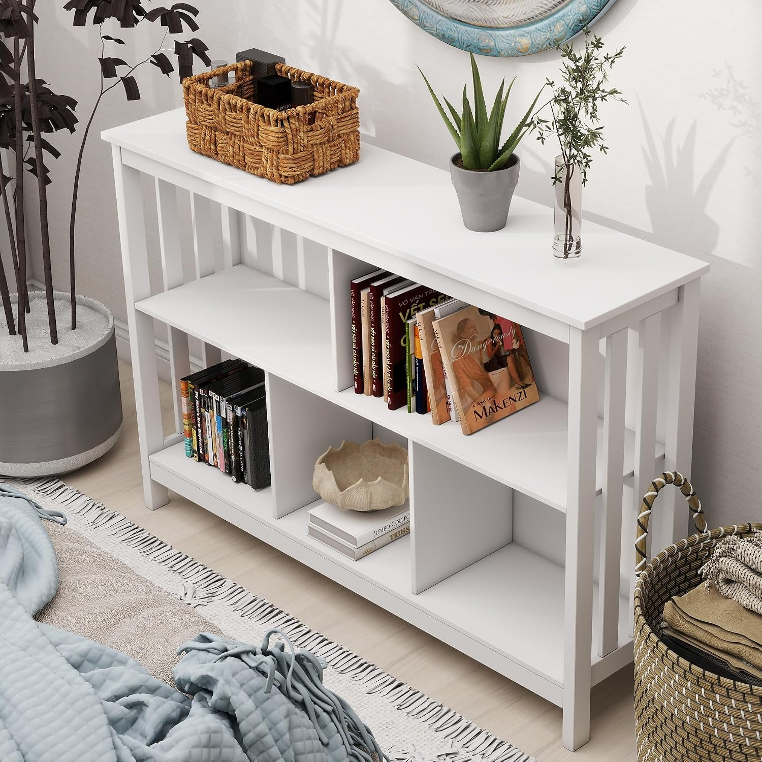 TaoHFE White 5 Cube Storage Organizer Horizontal Bookshelf