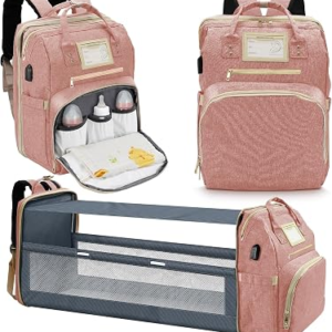 Lenski 6 in 1 Diaper Bag Backpack with Pad Shower Gifts Travel Bags for Registry Search Boys Girls Bags Newborn Essentials Accessories Stuff Unisex Dad Mom Mens