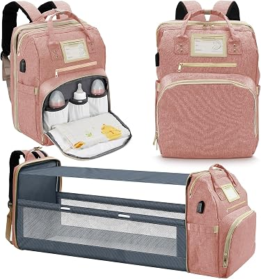 Lenski 6 in 1 Diaper Bag Backpack with Pad Shower Gifts Travel Bags for Registry Search Boys Girls Bags Newborn Essentials Accessories Stuff Unisex Dad Mom Mens