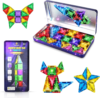 Desire Deluxe Micro Magnetic Tiles Building Blocks Toy – STEM Educational Travel Size Magnetic Blocks for Kids, Learning Sensory Montessori Toddler Magnetic Toys 3+ YO (Glitter, 18pc)