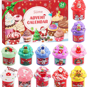 Slime Advent Calendar 2026, Christmas Countdown Calendar 24 Days, Different Butter Cloud Fluffy Slime DIY Kit for Girls and Boys, Non-Sticky and Safe
