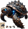 Sea Turtle Wooden Puzzles for Adults, 3D Vision Effect, Unique Shape Wooden Jigsaw Puzzles for Adults 200 Piece, Challenging Mechanical Turtle Puzzles, Creative Gift for Friend Family Game 11*10.7in