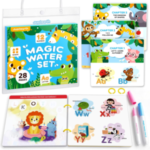 JUPITEARTH 28 Pages 3-in-1 Pack Mess Free Coloring Book Set for Toddlers