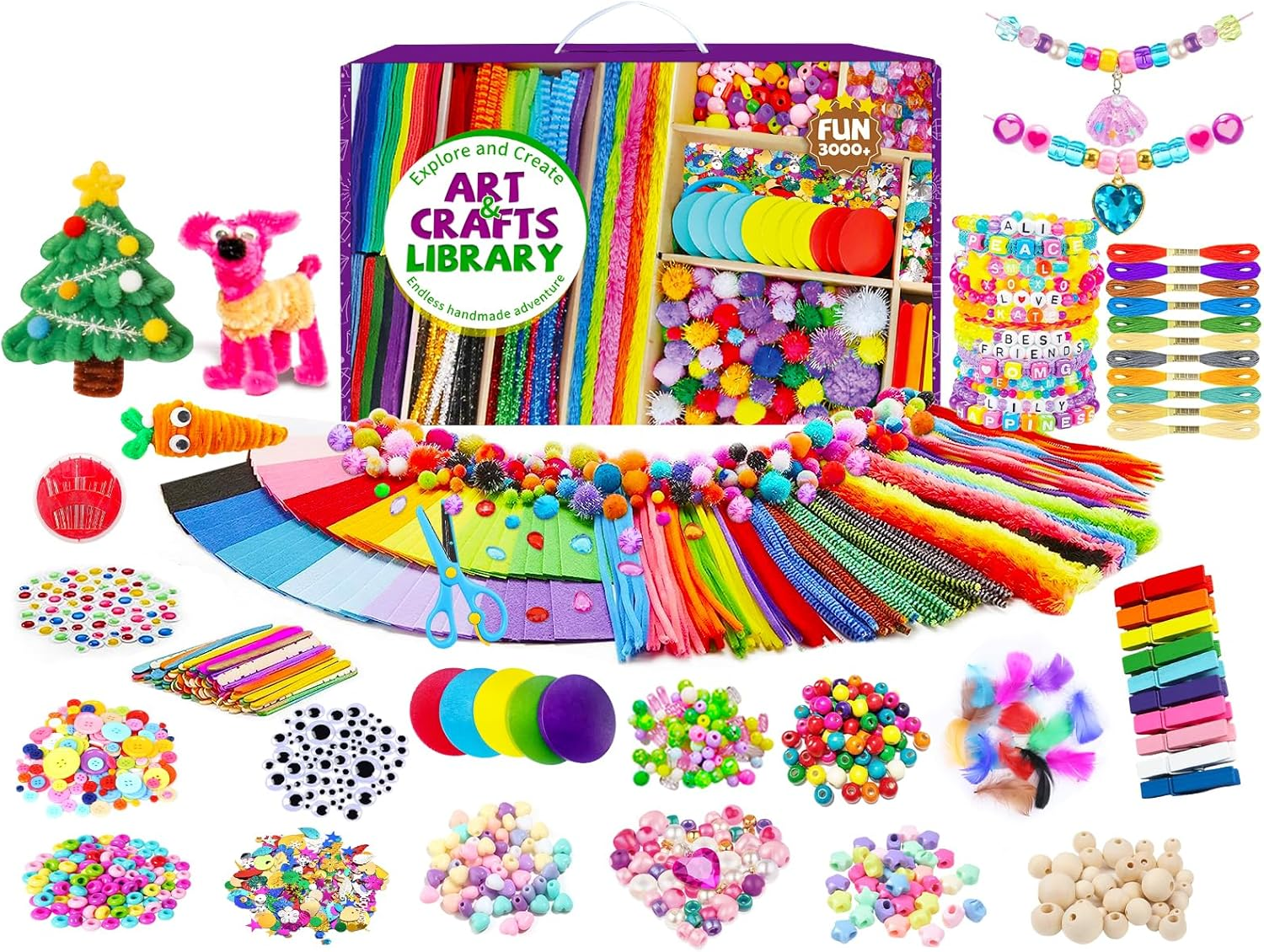 Itopstar Arts and Crafts Kit for Kids, Science Kits for Kids Age 5-7, Craft Kits and Art Supplies, Gifts for 5 7 9 Year Old Girls, Crafts for Kids Ages 4-8 8-12
