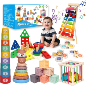 LearnToy Baby Toys 18-36 Months, Montessori 7-in-1 Activity Set