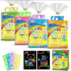 ZMLM 4 Pack Scratch Art Party Favors: Birthday Party Favors for Kids 4-8, Bulk Rainbow Scratch Notebook Paper Pads, Goodie Bags Stuffers Girls Boys Classroom Gifts Crafts Toys Easter Basket Stuffers