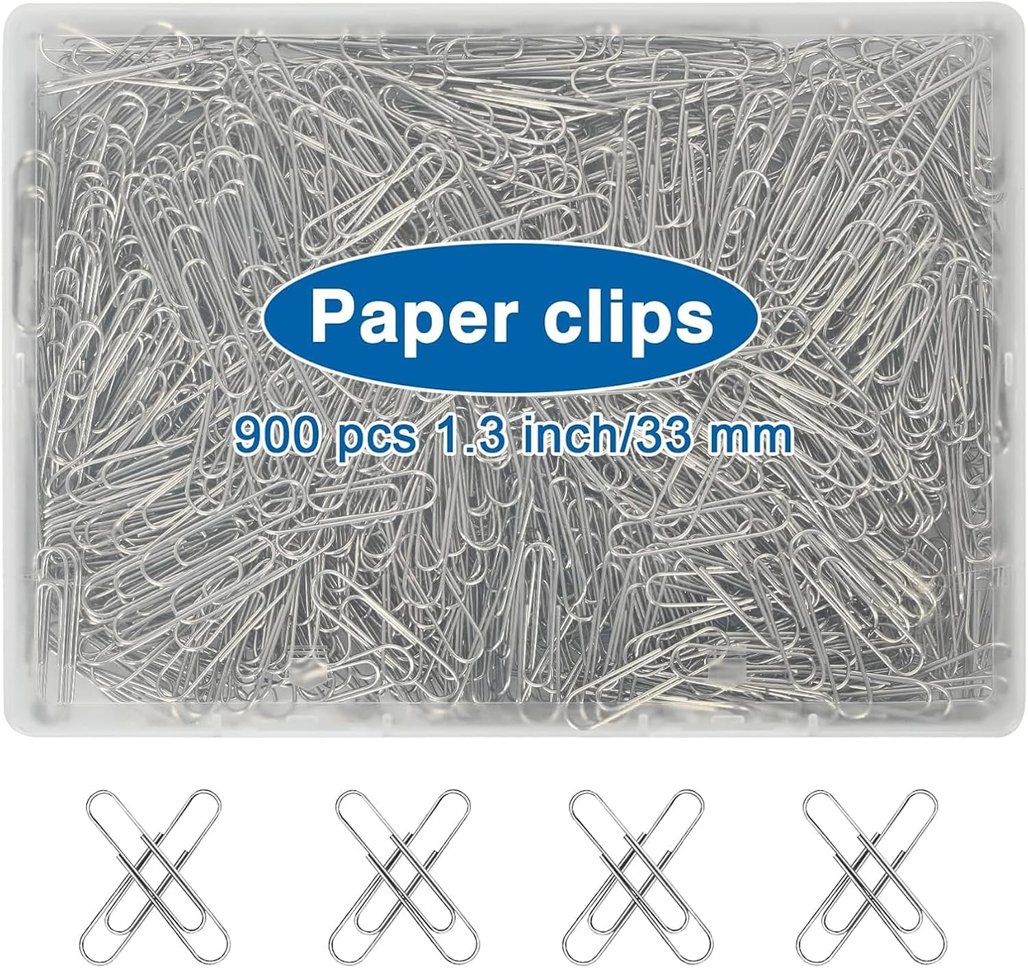 900 Pcs Paper Clips, 1.3 Inch Medium Paper Clips for Office School Home.