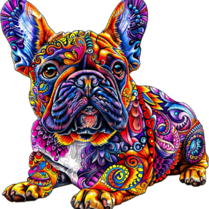 Wooden Puzzles for Adults, French Bulldog Wooden Jigsaw Puzzle, Unique Animal Shaped Wood Puzzles Adult, Birthday Gifts for Friends/Family/Puzzle Lovers, Home Decor(L-13.4 * 12.8in 250pcs)