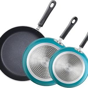 Cook N Home Professional 8/9.5/11 Inch Nonstick Frying Pan Set, Kitchen Cooking Skillets Saute Fry Pan, Induction Compatible, 3-Piece, Turquoise