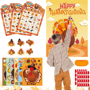 Thanksgiving Games – 4 in 1 Thanksgiving Games Crafts Kids Family Children