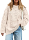 TRENDY QUEEN Oversized Cable Knit Sweaters