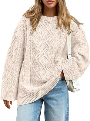 TRENDY QUEEN Oversized Cable Knit Sweaters